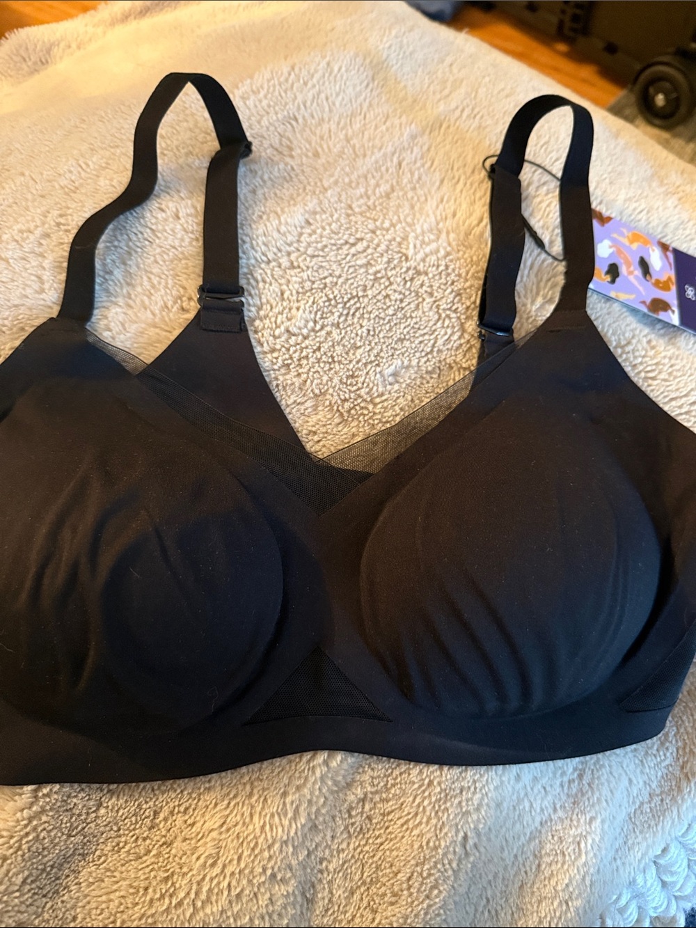 Honeylove cross over Black Seamless Wireless Bra -